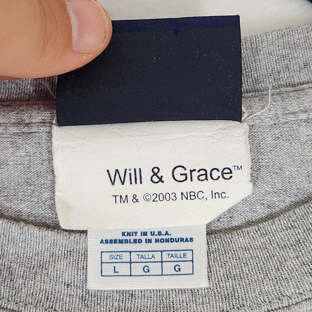 Vintage 2003 Will & Grace NBC Experience Store Graphic T-Shirt Mens Large Gray - Picture 4 of 8